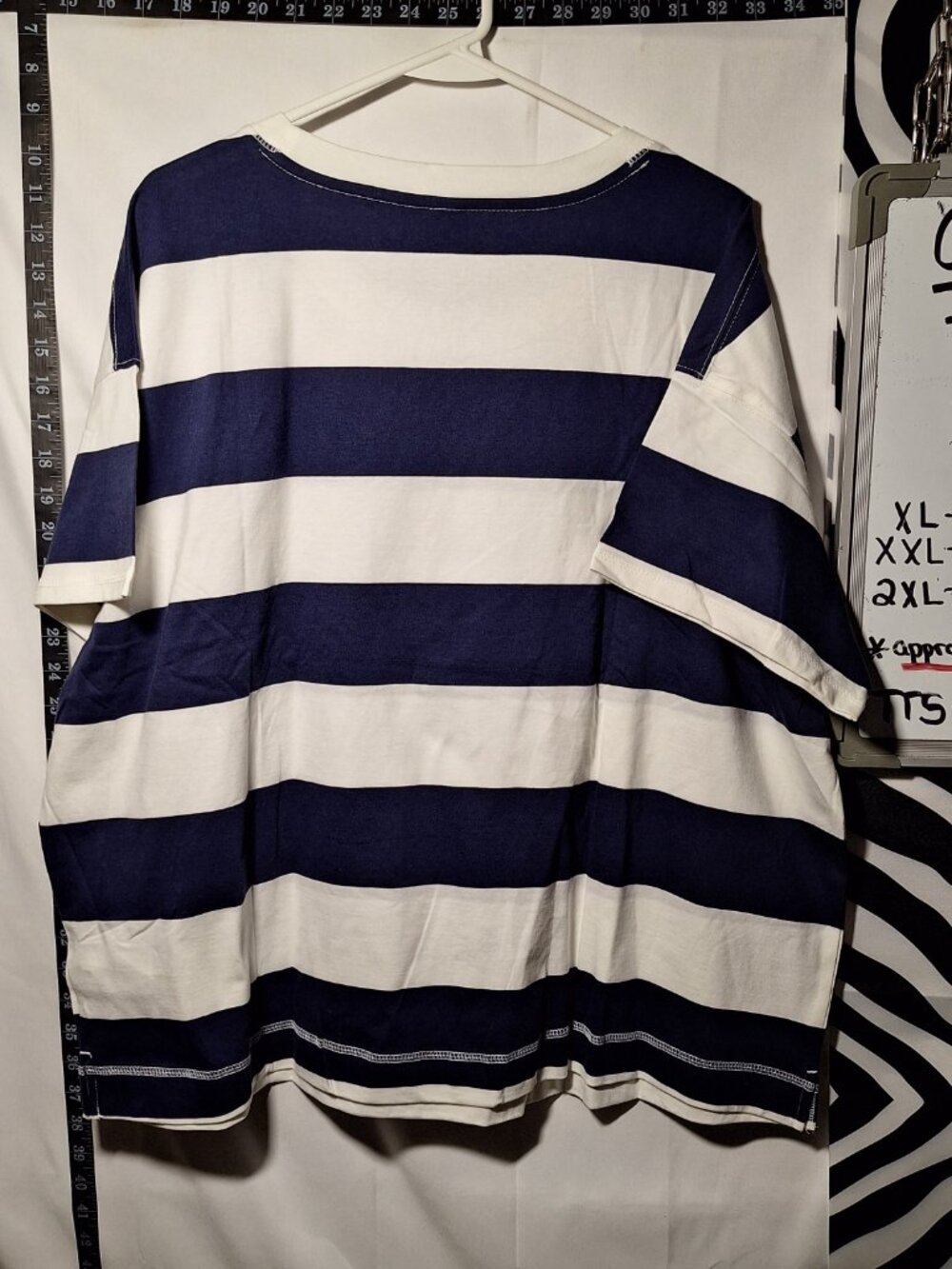NWT Old Navy Shirt, Blue White Stripes, XXL - Picture 4 of 7